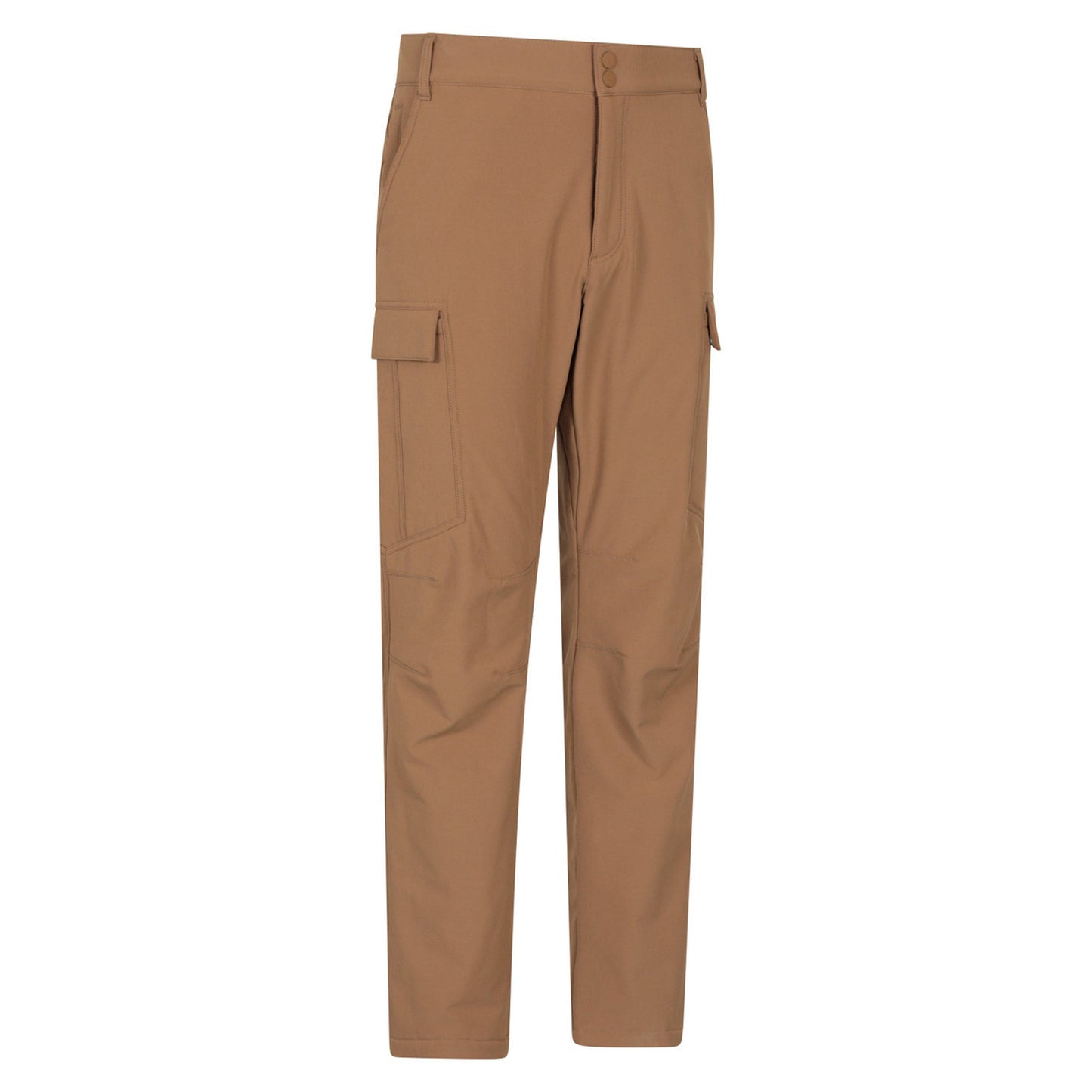 Tan - Side - Mountain Warehouse Mens Beacon Softshell Fleece Lined Trousers