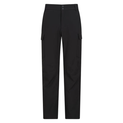 Black - Front - Mountain Warehouse Mens Beacon Softshell Fleece Lined Trousers