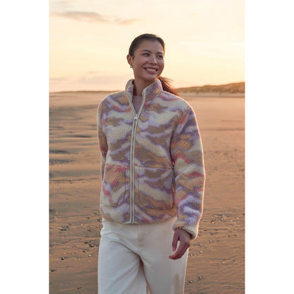 Pink - Back - Animal Womens-Ladies Hennie Printed Borg Jacket