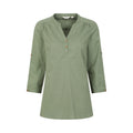 Light Khaki - Front - Mountain Warehouse Womens-Ladies Petra Relaxed Fit 3-4 Sleeve Shirt
