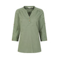 Light Khaki - Front - Mountain Warehouse Womens-Ladies Petra Relaxed Fit 3-4 Sleeve Shirt