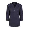 Navy - Front - Mountain Warehouse Womens-Ladies Petra Relaxed Fit 3-4 Sleeve Shirt