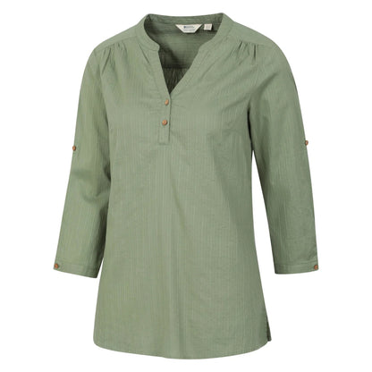 Light Khaki - Lifestyle - Mountain Warehouse Womens-Ladies Petra Relaxed Fit 3-4 Sleeve Shirt