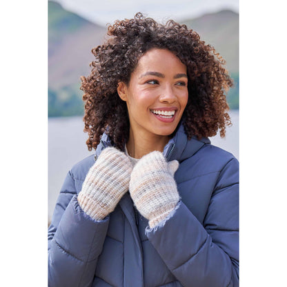 Beige - Front - Mountain Warehouse Womens-Ladies Isotherm Faux Fur Lined Mittens