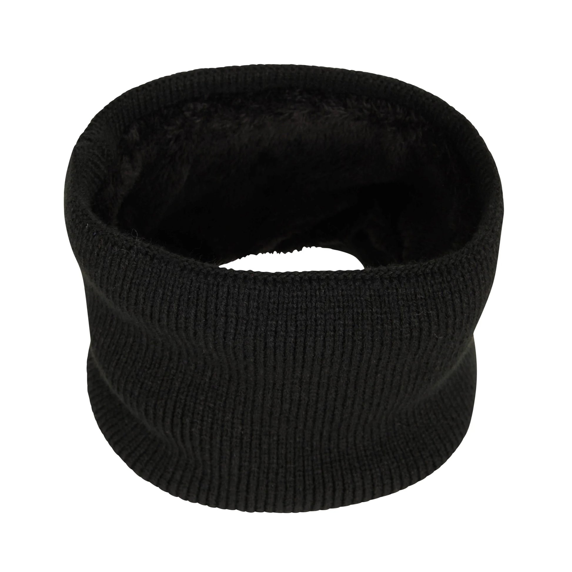 Black - Back - Mountain Warehouse Mens Faux Fur Lined Isotherm Neck Gaiter