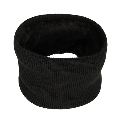 Black - Back - Mountain Warehouse Mens Faux Fur Lined Isotherm Neck Gaiter
