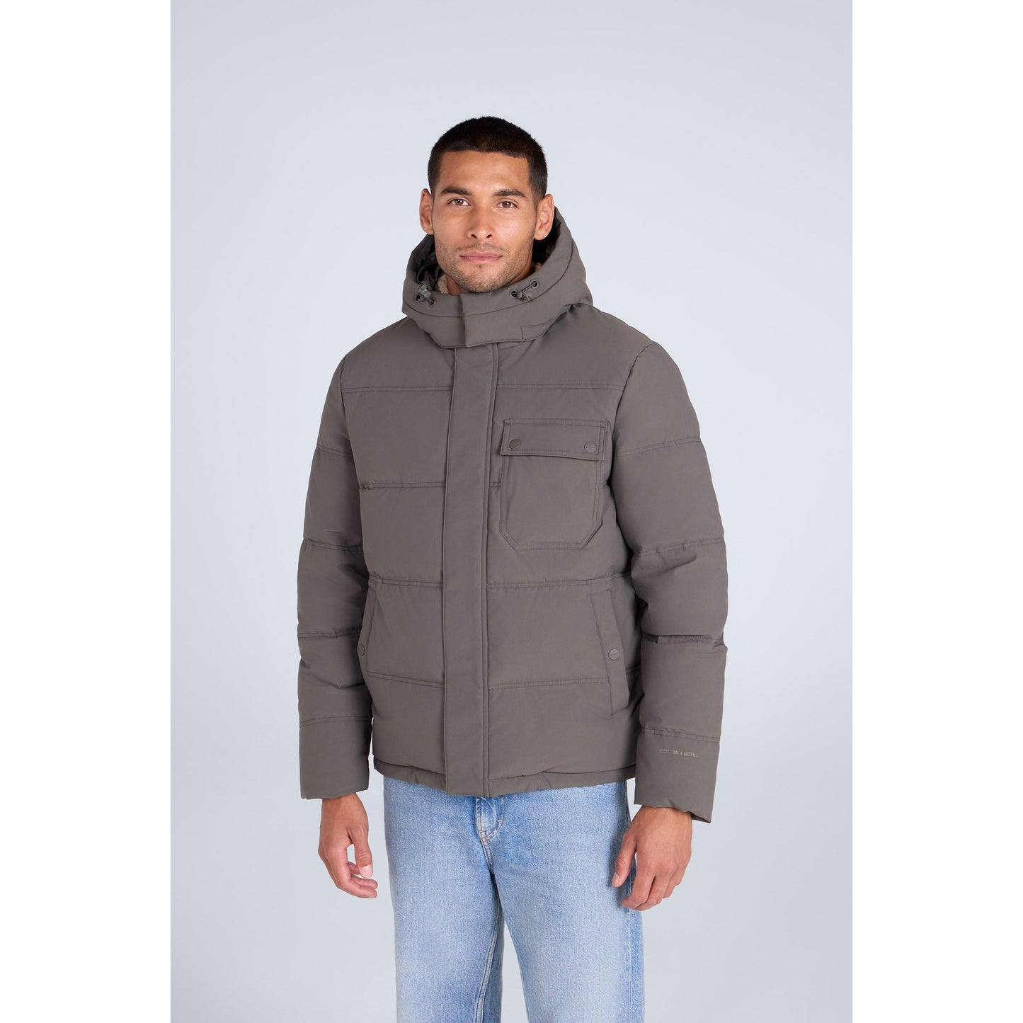 Khaki Grey - Front - Mountain Warehouse Mens Fistral Padded Jacket