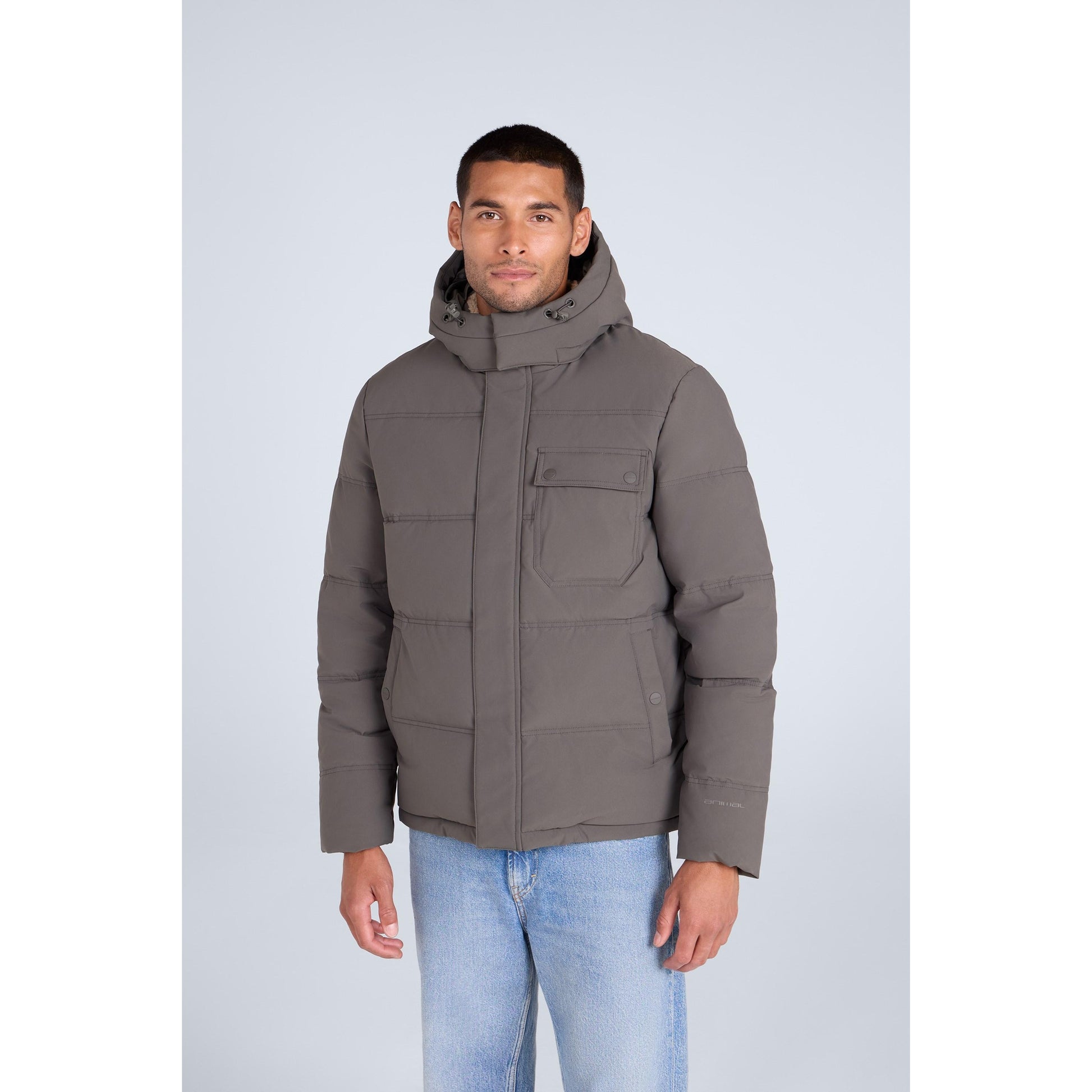 Khaki Grey - Front - Mountain Warehouse Mens Fistral Padded Jacket