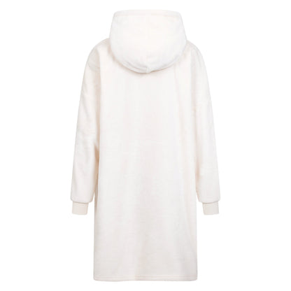 Beige - Back - Mountain Warehouse Womens-Ladies Cosy Snaggle Borg Hoodie Blanket
