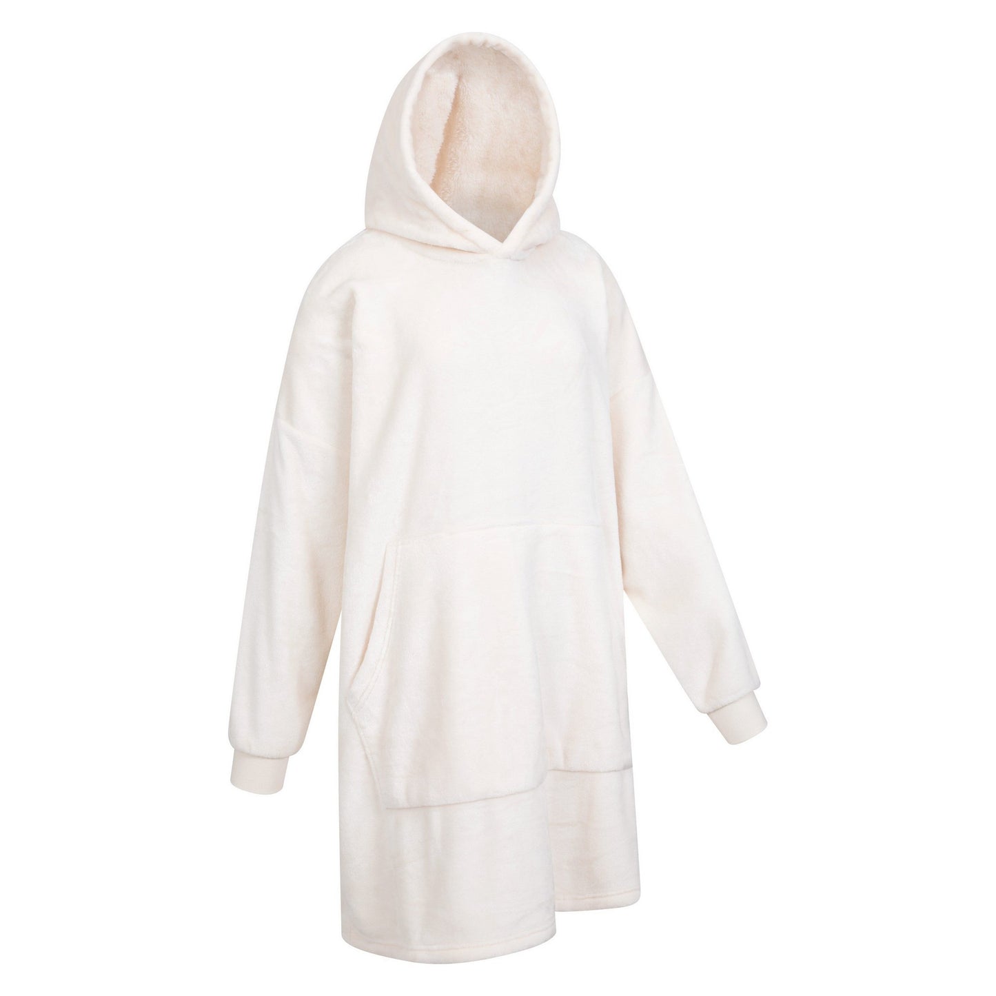 Beige - Side - Mountain Warehouse Womens-Ladies Cosy Snaggle Borg Hoodie Blanket