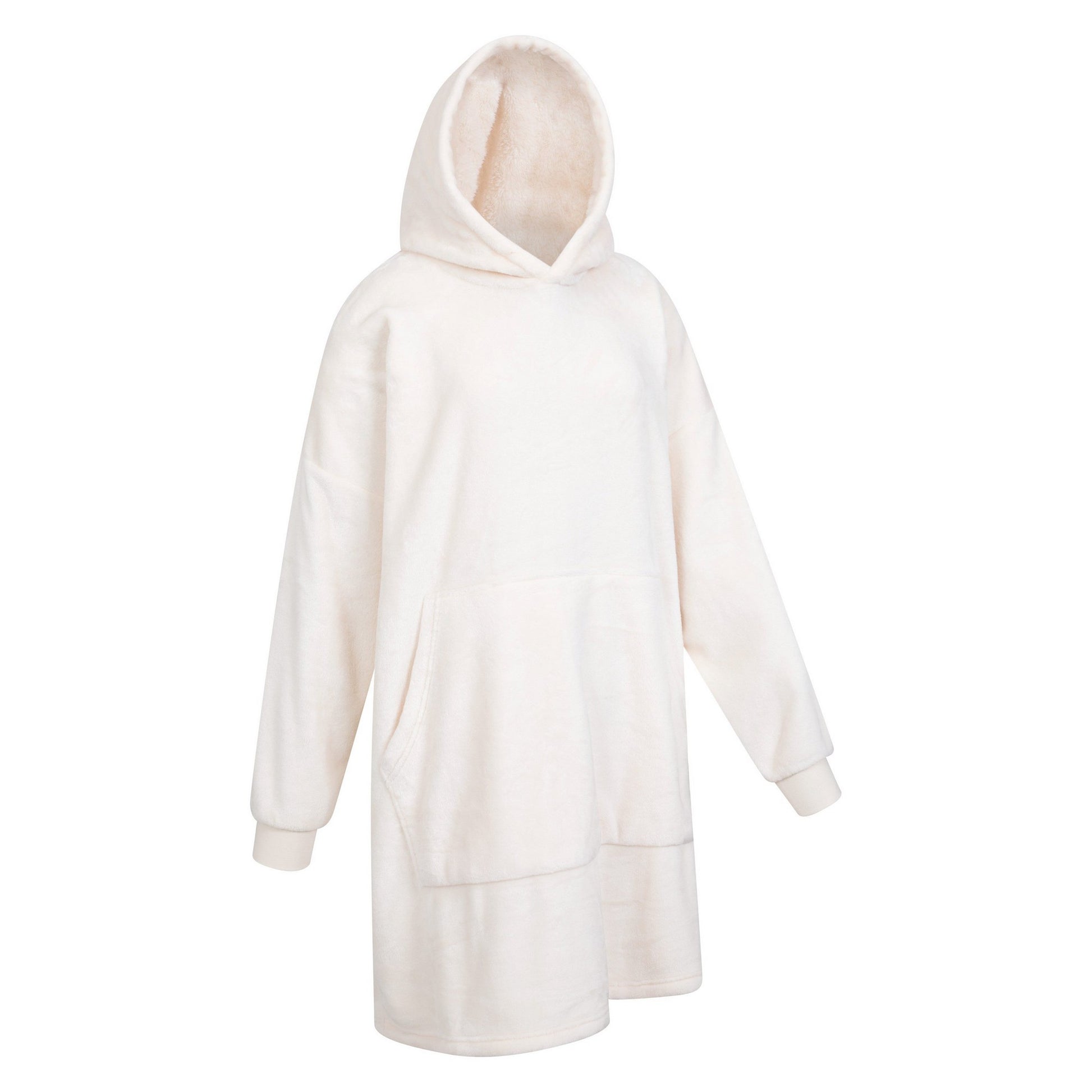Beige - Side - Mountain Warehouse Womens-Ladies Cosy Snaggle Borg Hoodie Blanket