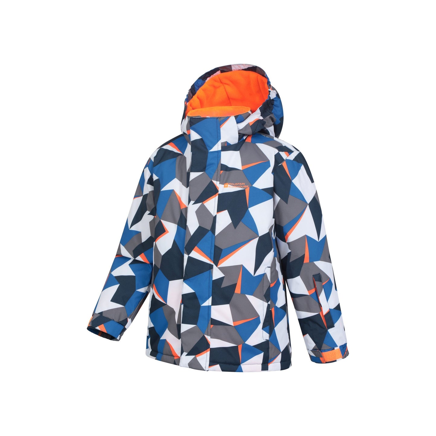 Bright Blue - Side - Mountain Warehouse Childrens-Kids Mogal Geometric Ski Jacket