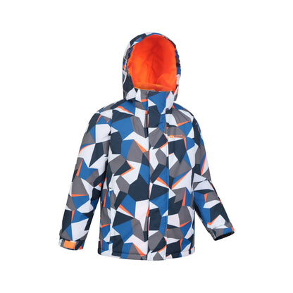 Bright Blue - Lifestyle - Mountain Warehouse Childrens-Kids Mogal Geometric Ski Jacket