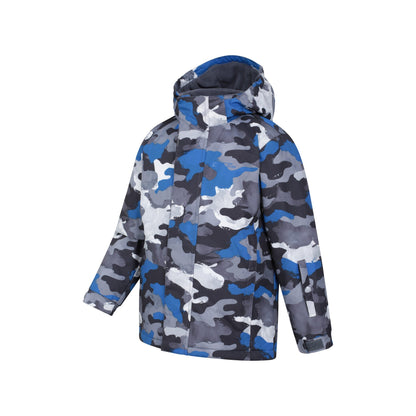 Cobalt - Side - Mountain Warehouse Childrens-Kids Mogal Camo Ski Jacket