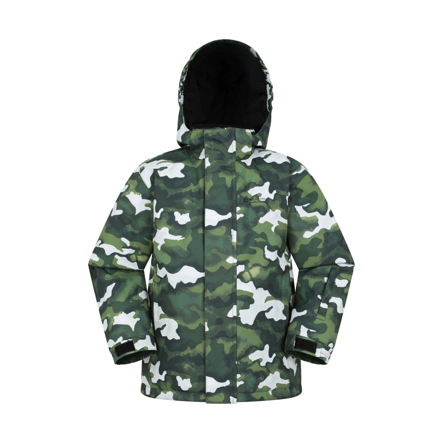 Dark Green - Front - Mountain Warehouse Childrens-Kids Mogal Camo Ski Jacket