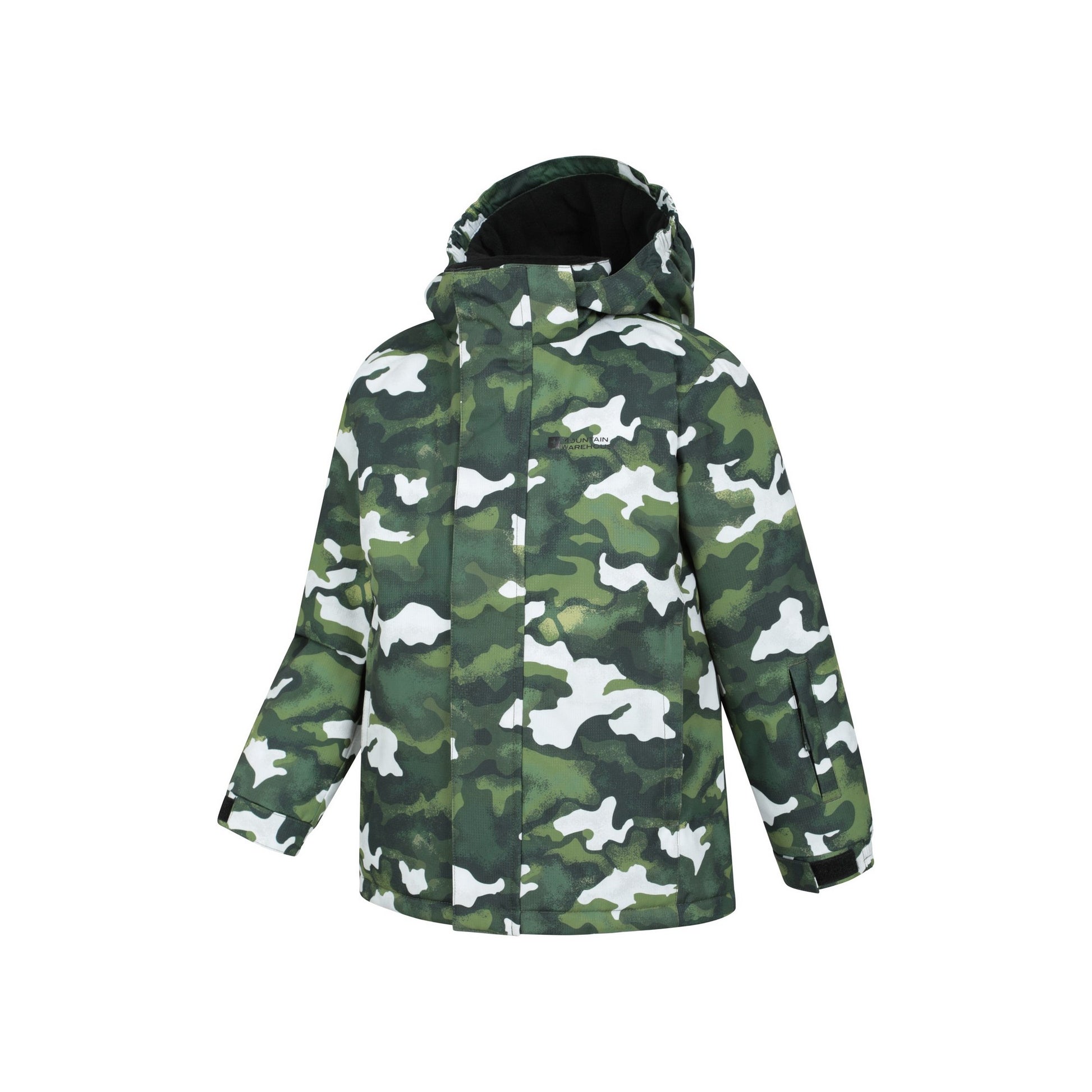 Dark Green - Side - Mountain Warehouse Childrens-Kids Mogal Camo Ski Jacket