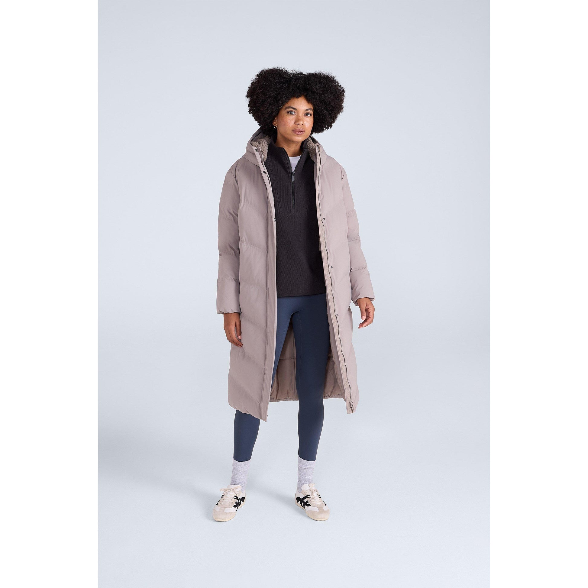 Taupe - Front - Animal Womens-Ladies Cocoon Borg Lined Padded Jacket