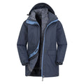 Navy - Pack Shot - Mountain Warehouse Womens-Ladies Glacial II Extreme 3 in 1 Long Jacket