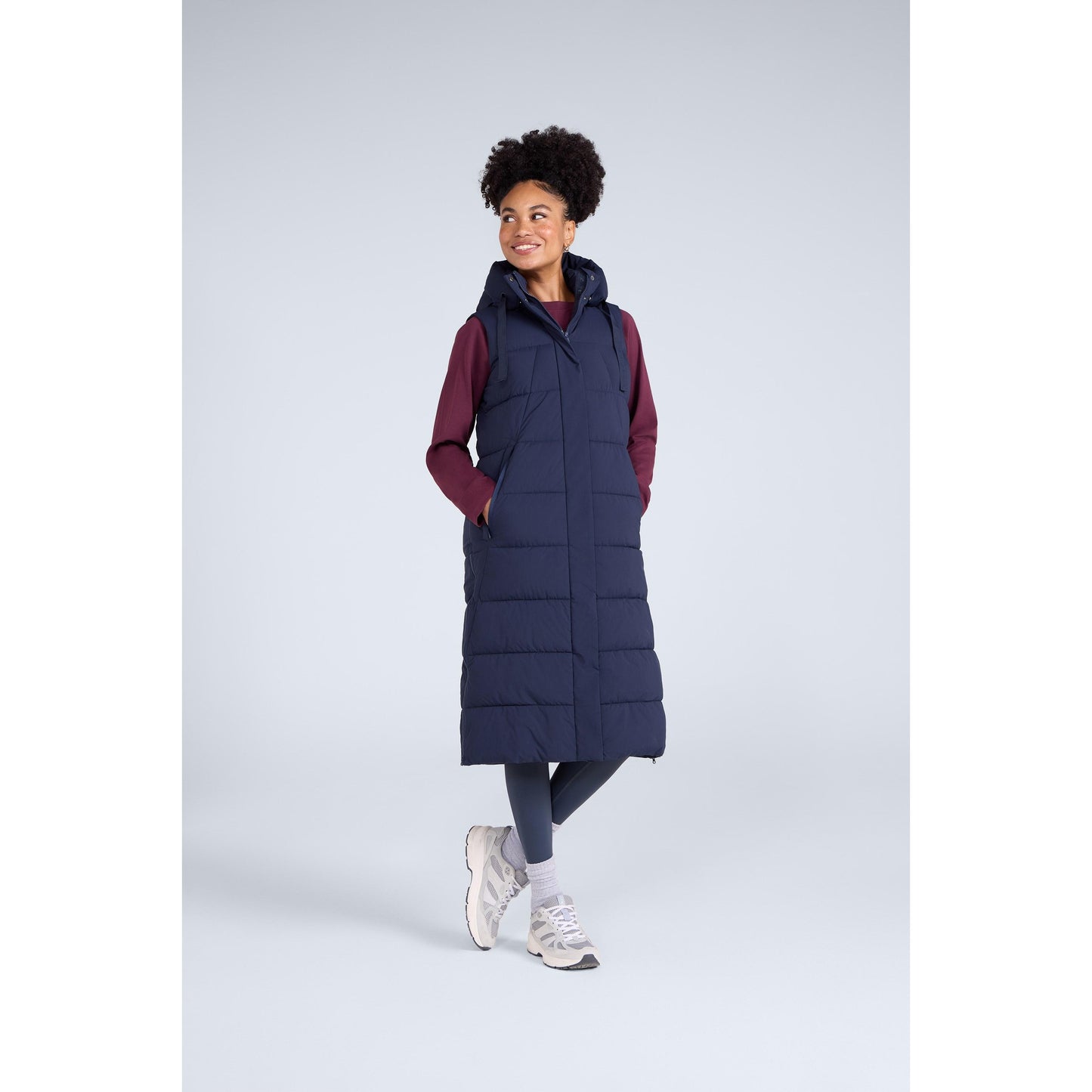 Navy - Front - Animal Womens-Ladies Comfort Zone Longline Gilet