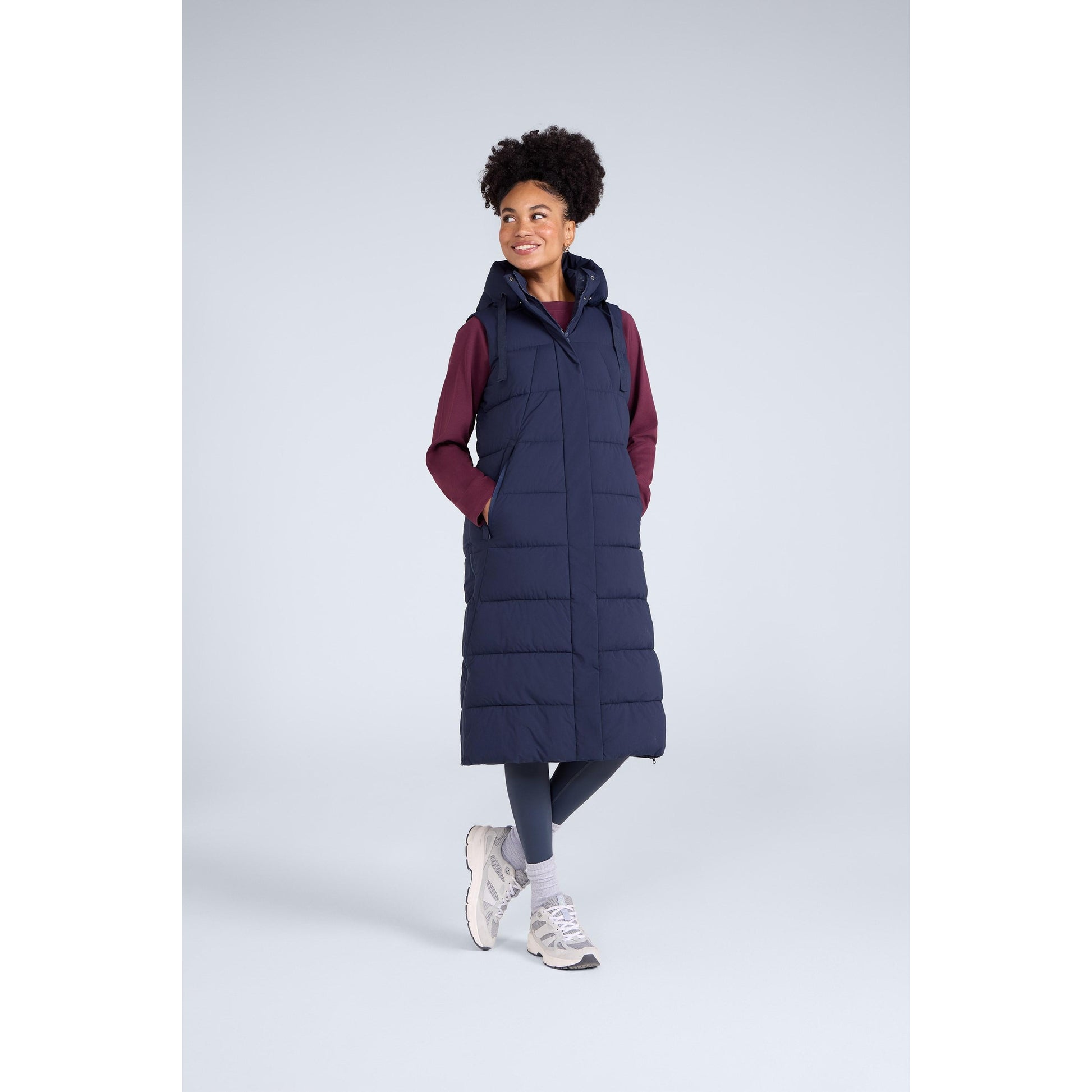 Navy - Front - Animal Womens-Ladies Comfort Zone Longline Gilet