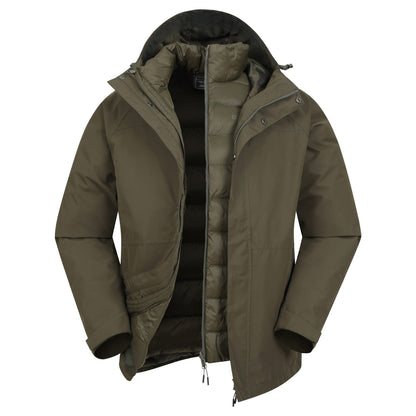 Khaki - Front - Mountain Warehouse Mens Alaskan 3 In 1 Waterproof Jacket