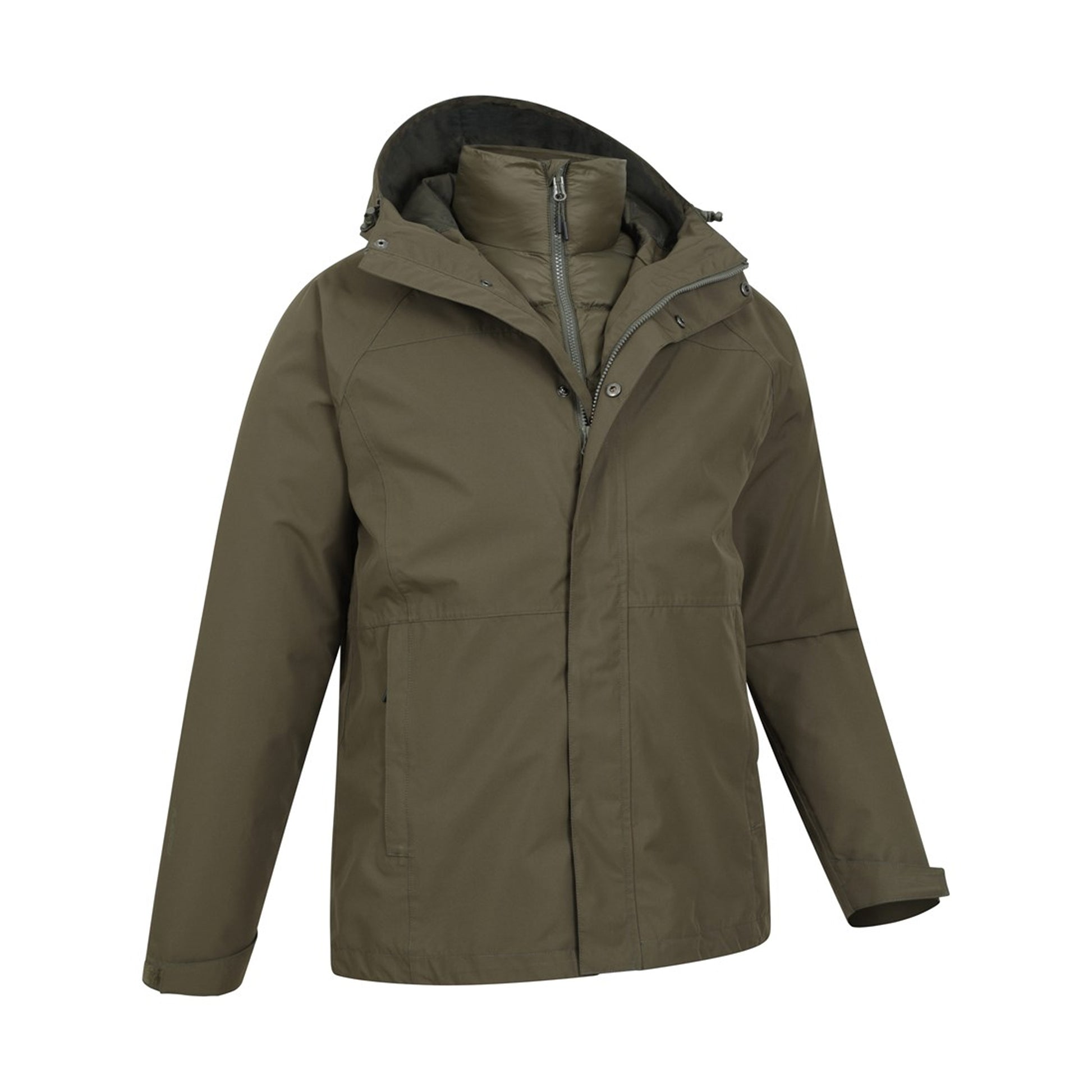 Khaki - Side - Mountain Warehouse Mens Alaskan 3 In 1 Waterproof Jacket