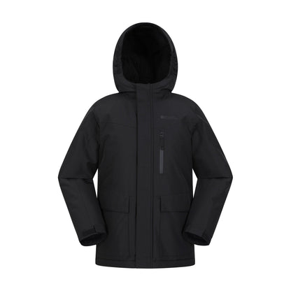 Black - Front - Mountain Warehouse Childrens-Kids Noah Borg Lined Waterproof Jacket