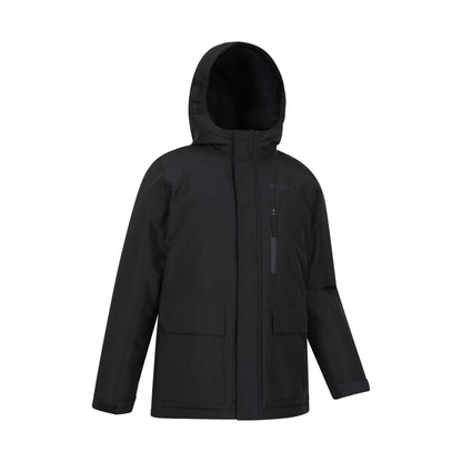 Black - Lifestyle - Mountain Warehouse Childrens-Kids Noah Borg Lined Waterproof Jacket