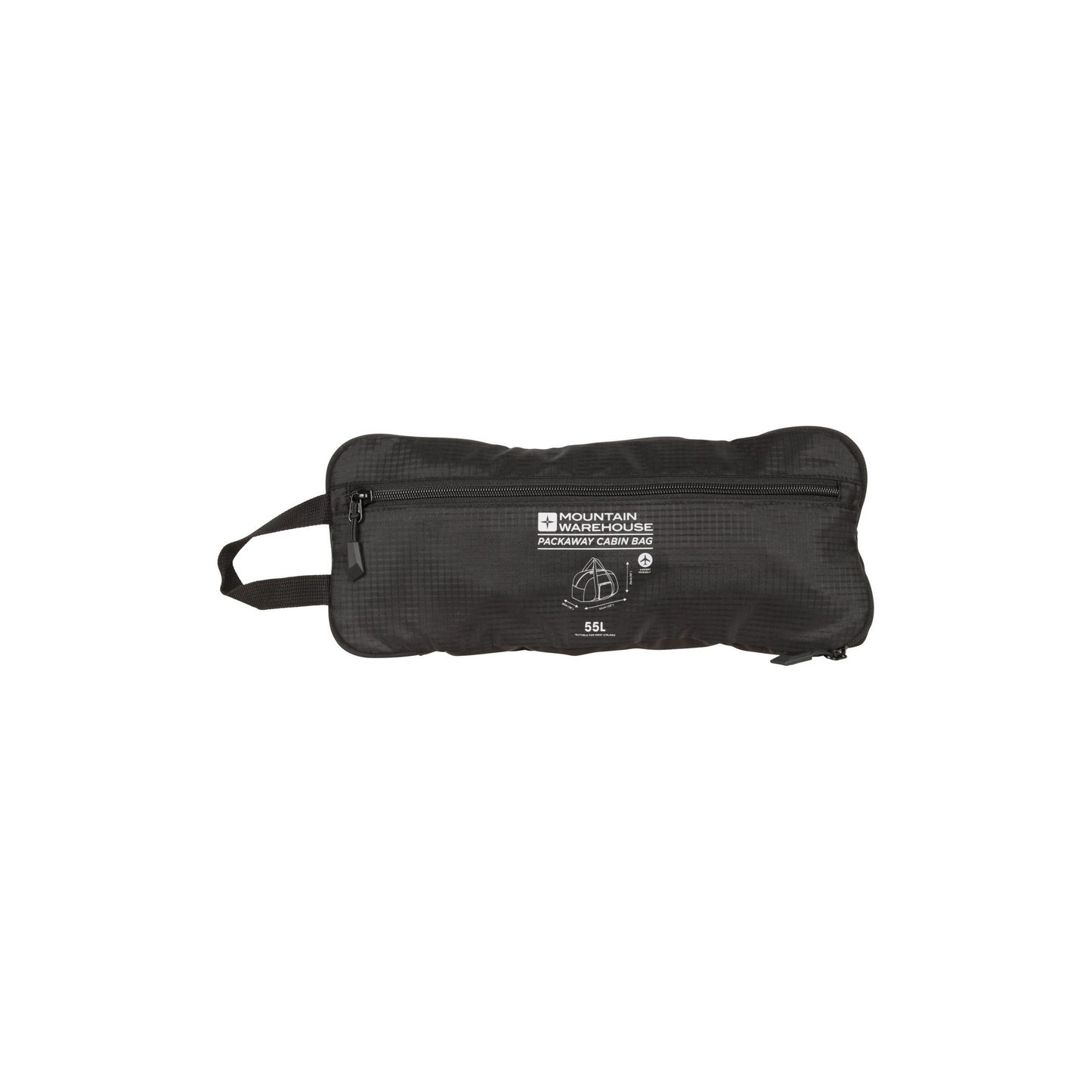 Black - Pack Shot - Mountain Warehouse Packaway 55L Duffle Bag