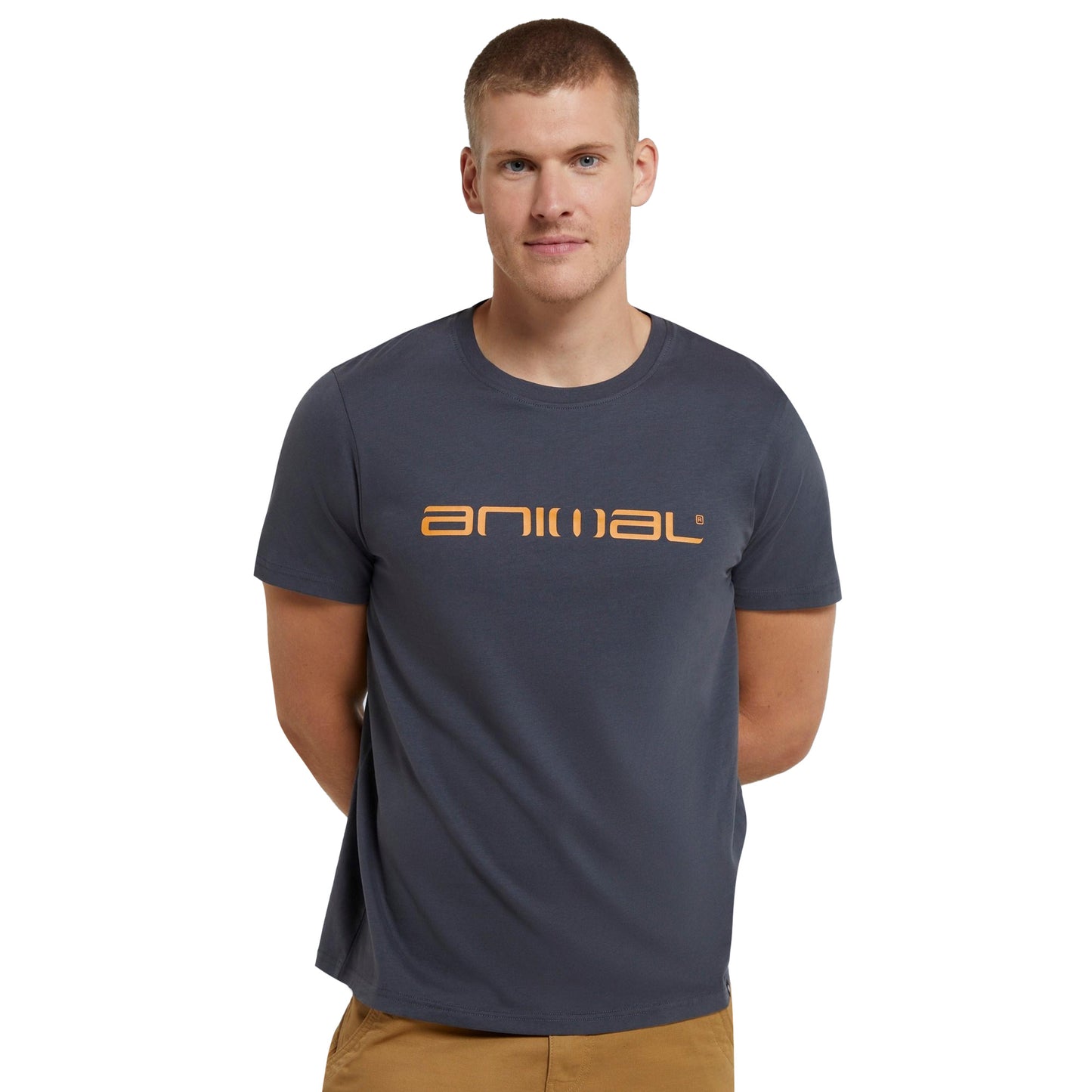 Charcoal - Front - Animal Mens Classico Organic T-Shirt