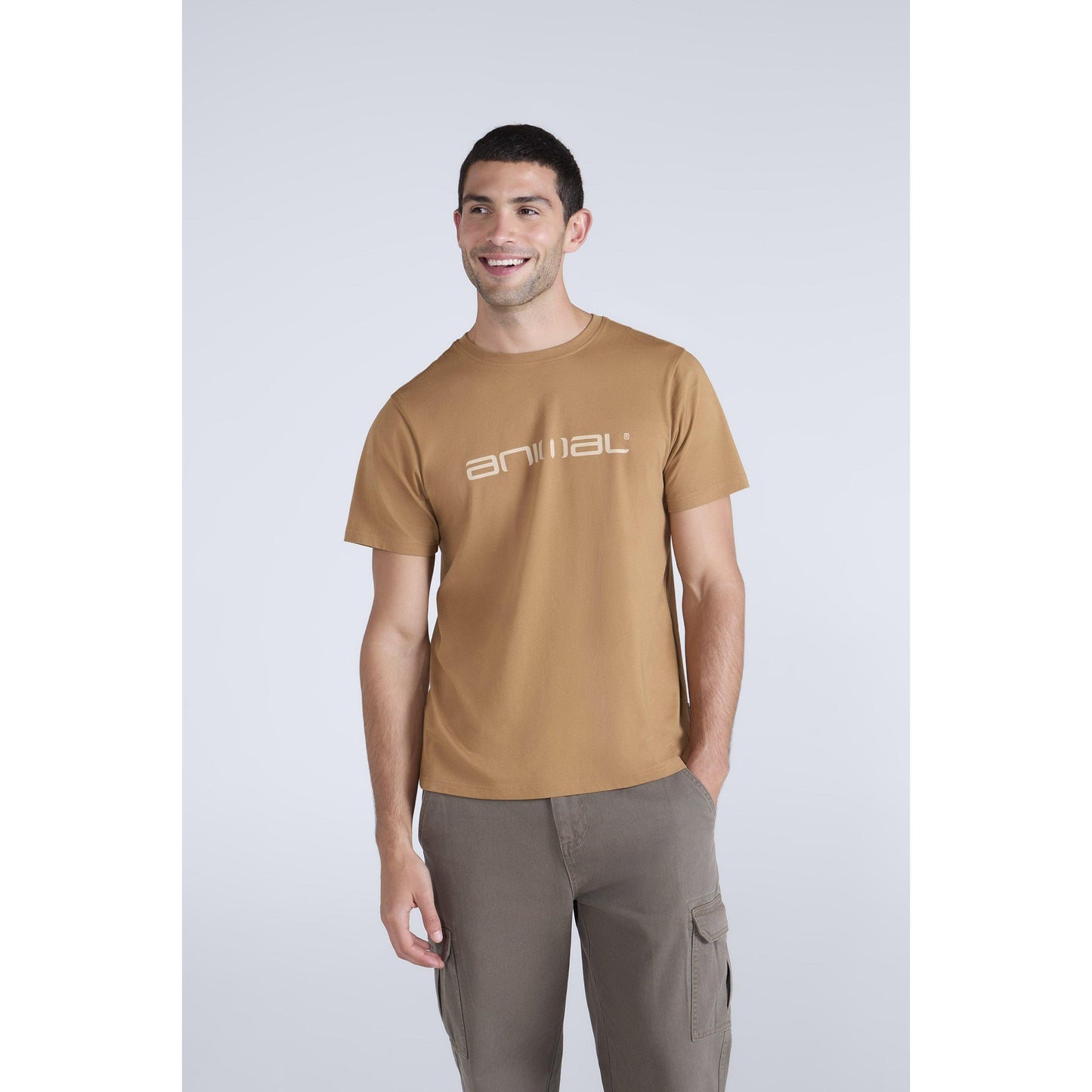 Tan - Front - Animal Mens Classico Organic T-Shirt