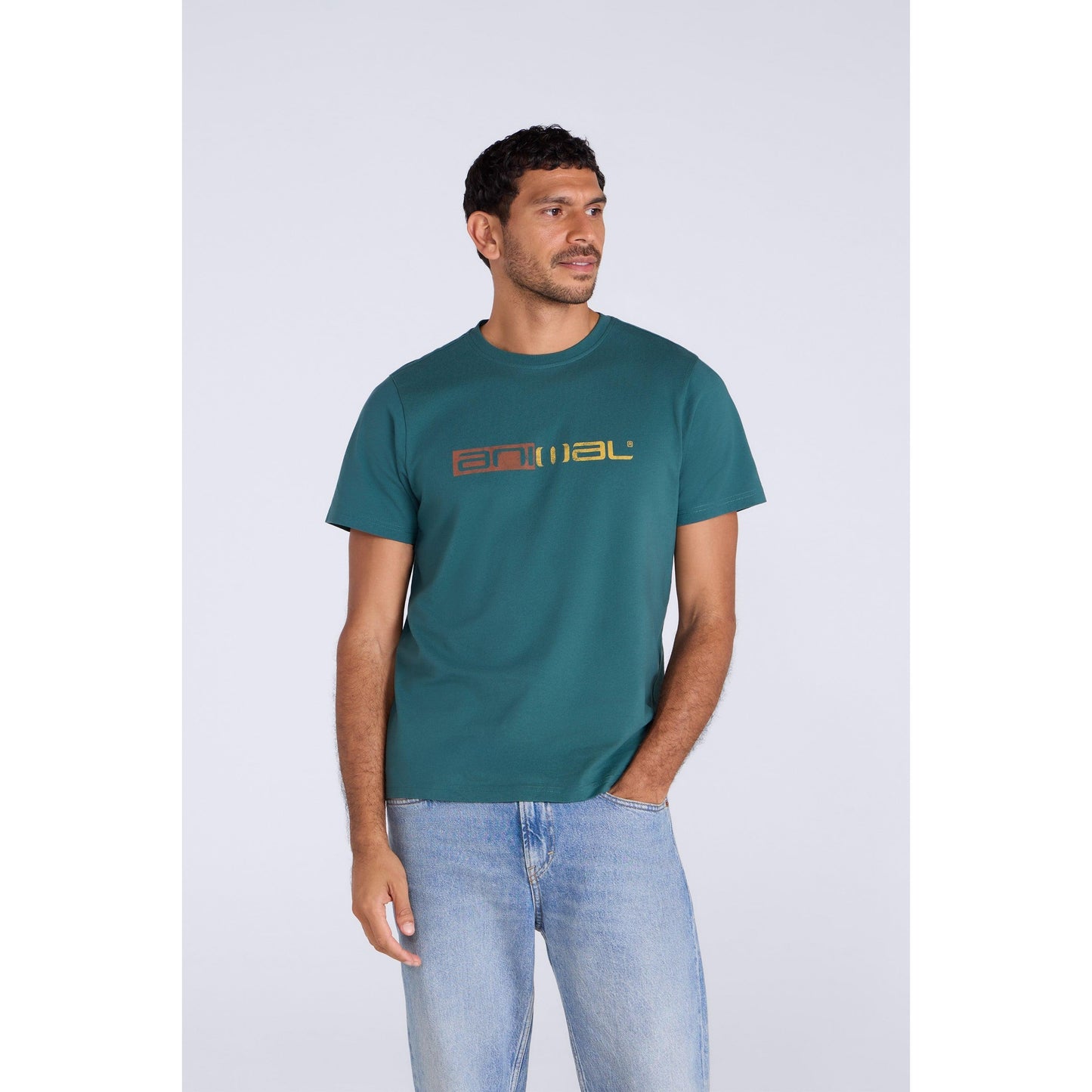 Teal - Front - Animal Mens Classico Organic T-Shirt