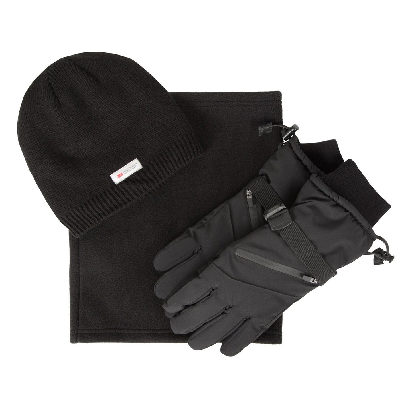 Black - Front - Mountain Warehouse Mens Waterproof Windproof Ski Accessory Set