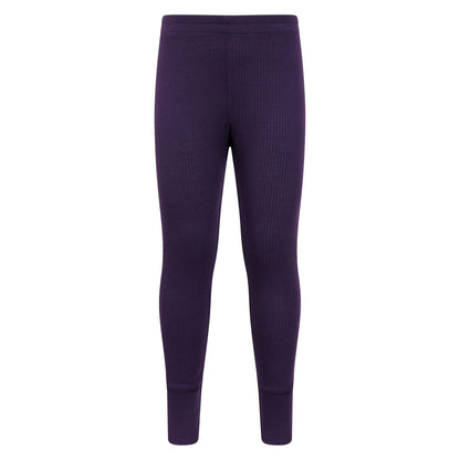 Dark Purple - Front - Mountain Warehouse Childrens-Kids Talus Thermal Bottoms