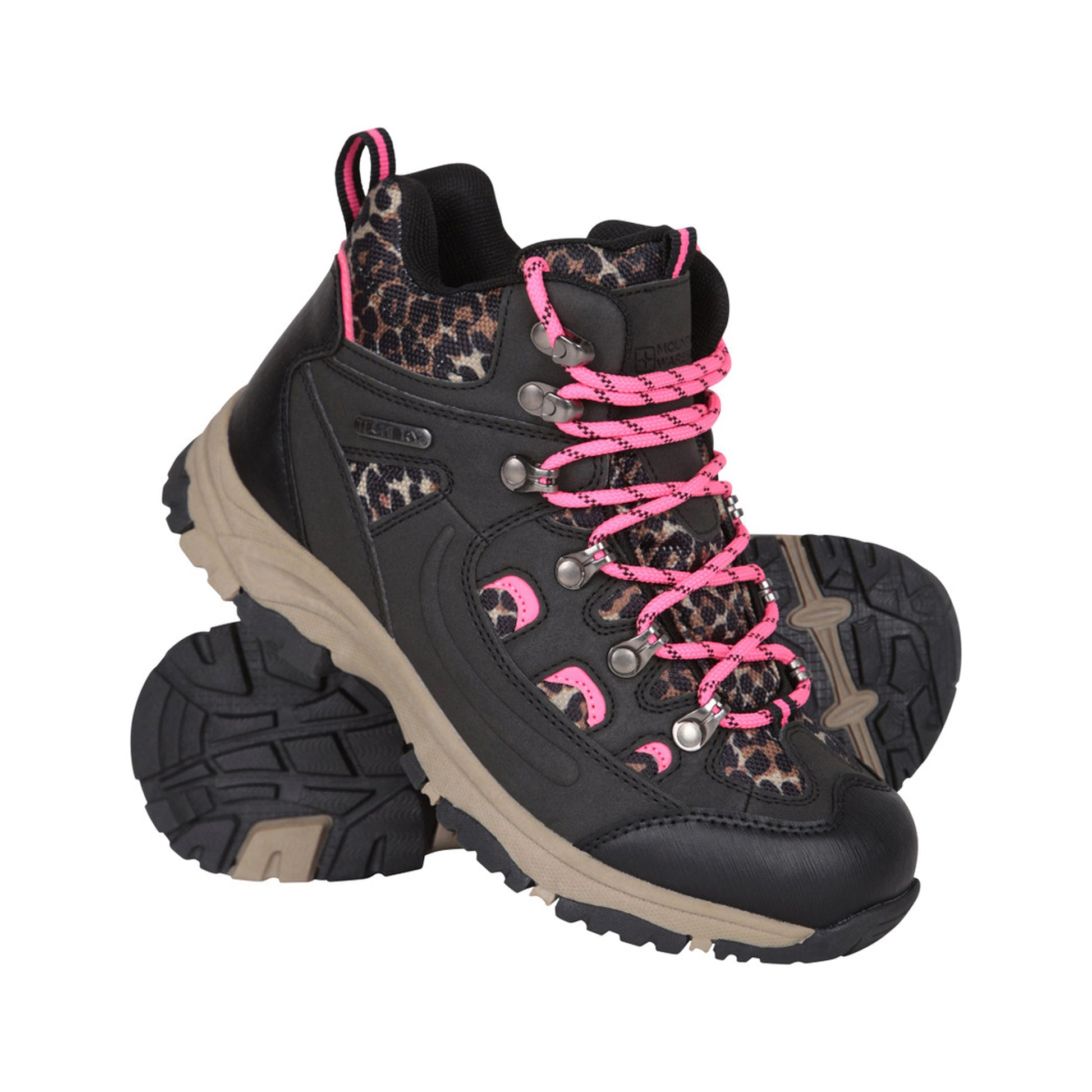 Bright Pink - Pack Shot - Mountain Warehouse Childrens-Kids Adventurer Printed Waterproof Snow Boots