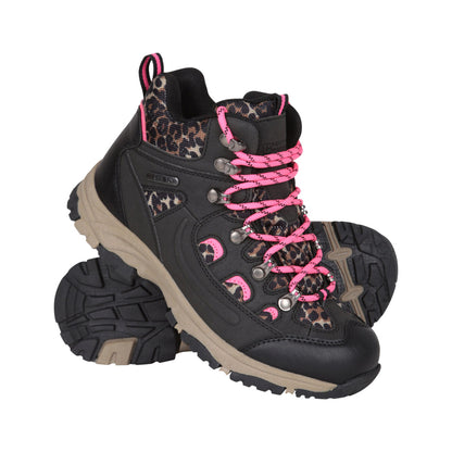 Bright Pink - Pack Shot - Mountain Warehouse Childrens-Kids Adventurer Printed Waterproof Snow Boots