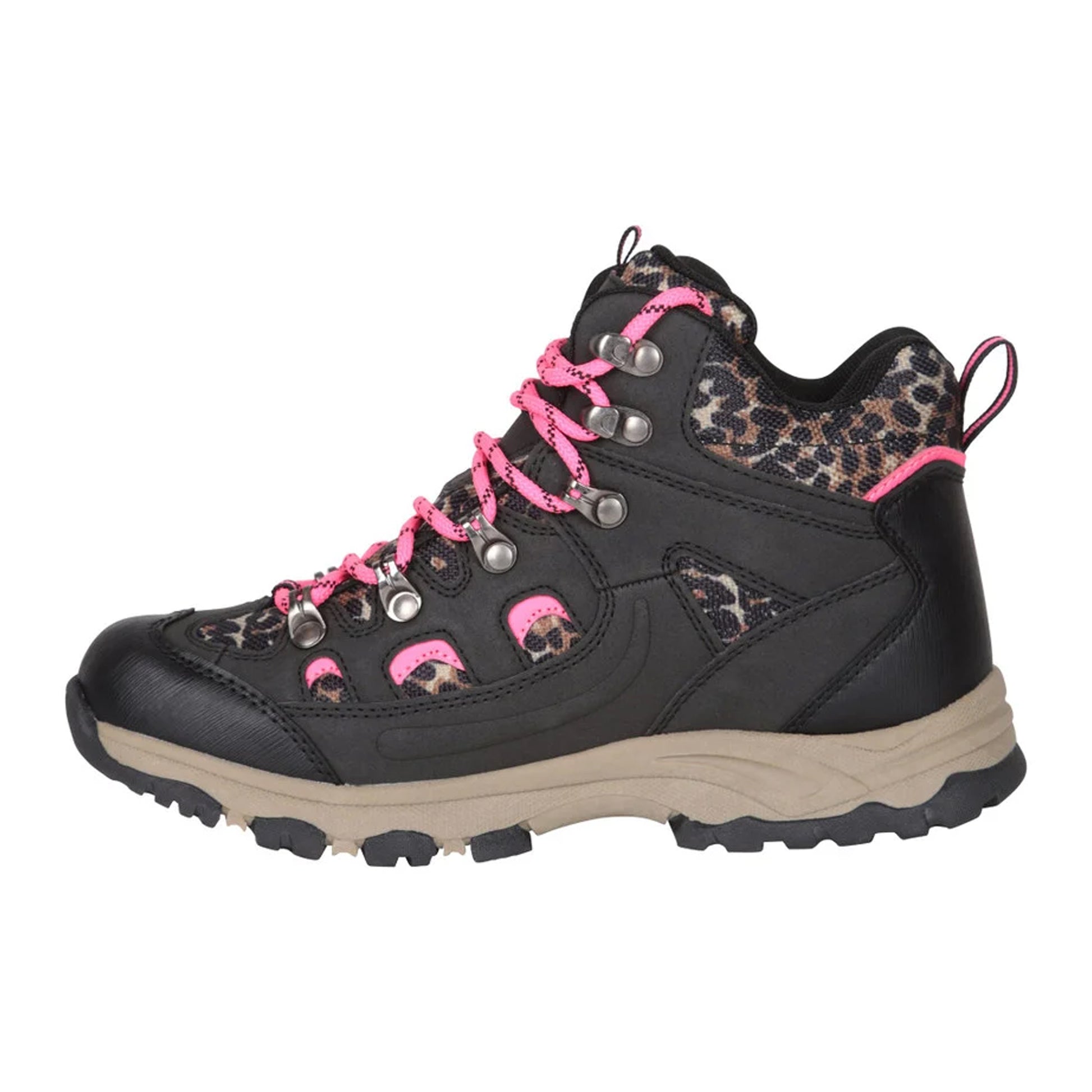 Bright Pink - Side - Mountain Warehouse Childrens-Kids Adventurer Printed Waterproof Snow Boots