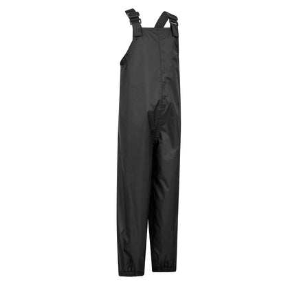Black - Side - Mountain Warehouse Childrens-Kids Pakka Waterproof Dungarees