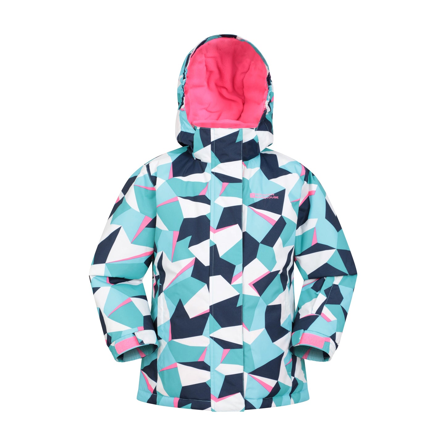 Teal - Side - Mountain Warehouse Childrens-Kids Geometric Ski Jacket & Trousers Set