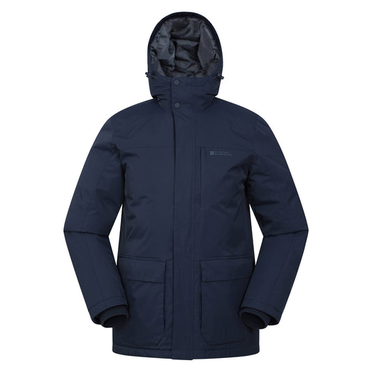 Navy - Front - Mountain Warehouse Mens Jet Extreme Down Parka