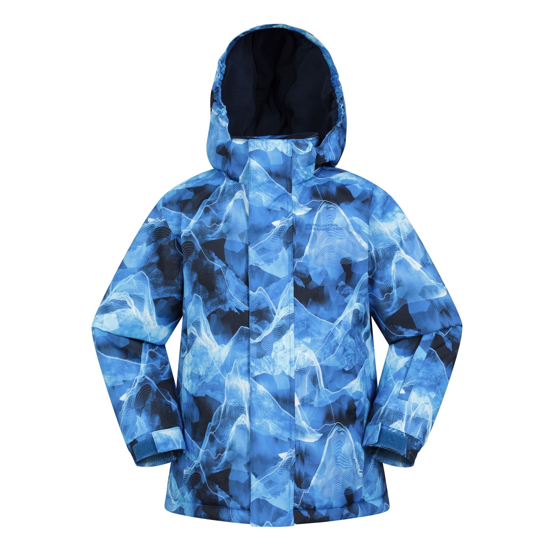 Blue - Side - Mountain Warehouse Childrens-Kids Wave Pattern Ski Jacket & Trousers