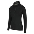 Black - Lifestyle - Mountain Warehouse Womens-Ladies Merino Wool Zip Neck Long-Sleeved Thermal Top