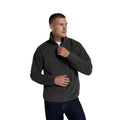 Dark Grey - Side - Animal Mens Stockholm Half Zip Fleece Top