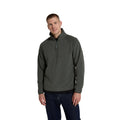 Dark Khaki - Front - Animal Mens Stockholm Half Zip Fleece Top