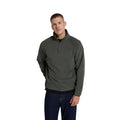 Dark Khaki - Side - Animal Mens Stockholm Half Zip Fleece Top