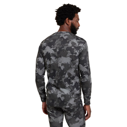Green - Back - Mountain Warehouse Mens Talus Camouflage Thermal Top
