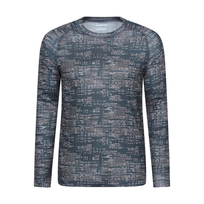 Khaki Green - Front - Mountain Warehouse Mens Talus Camouflage Thermal Top