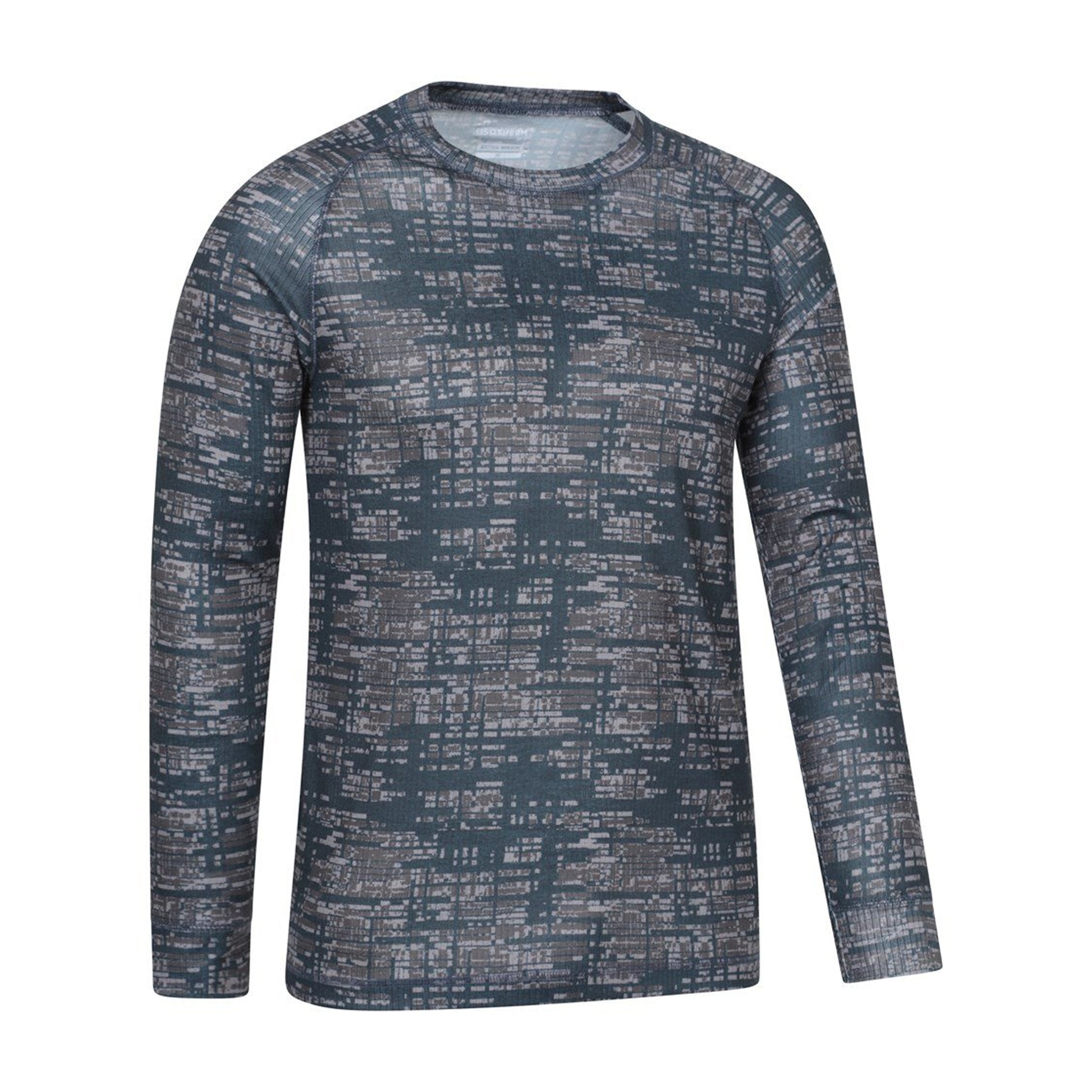 Khaki Green - Side - Mountain Warehouse Mens Talus Camouflage Thermal Top