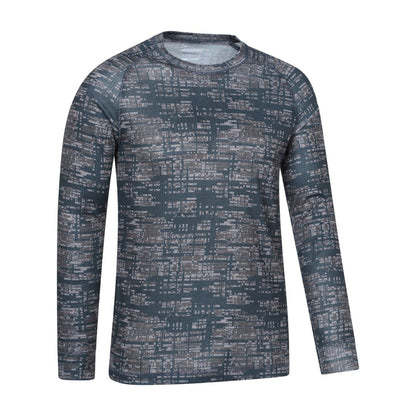 Khaki Green - Side - Mountain Warehouse Mens Talus Camouflage Thermal Top
