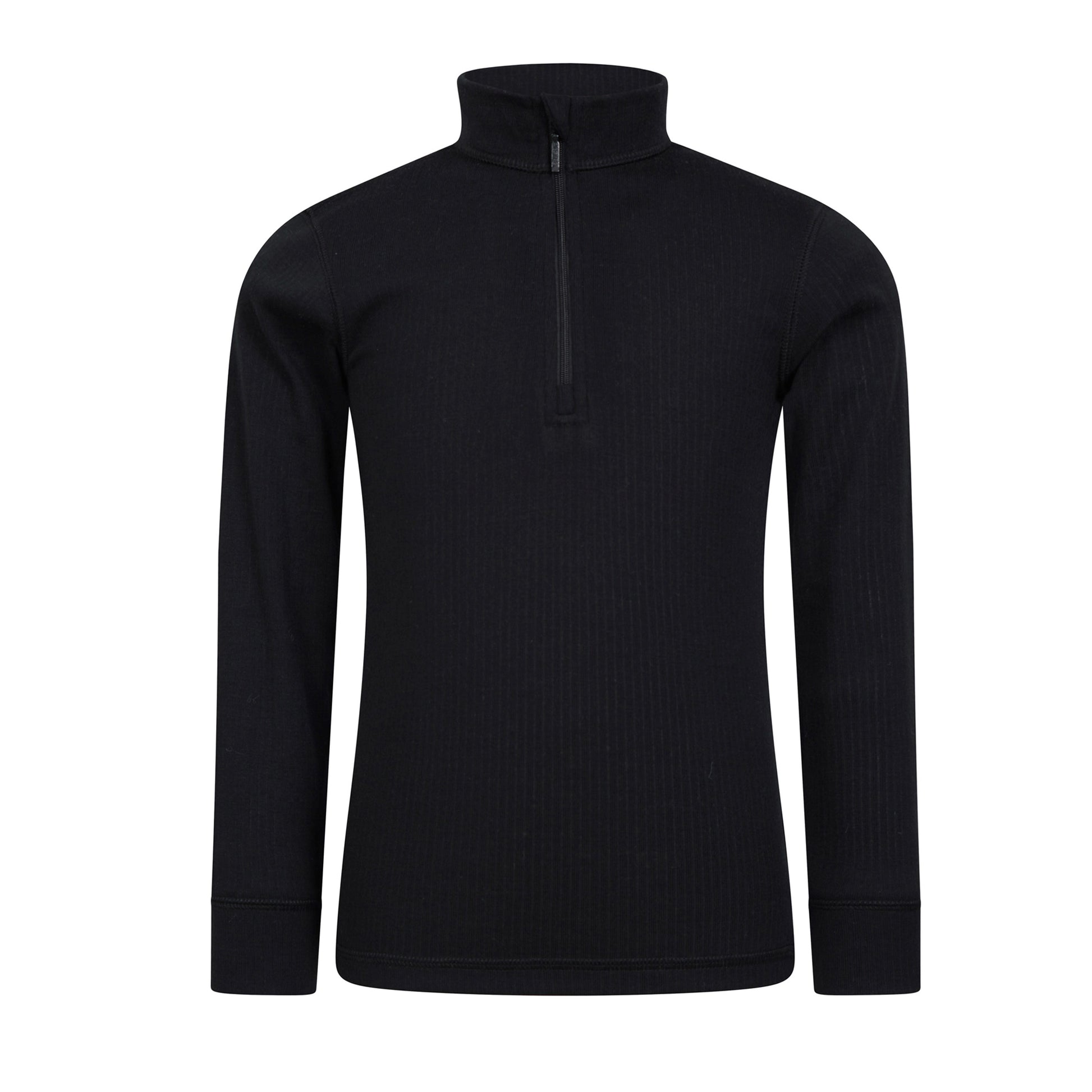 Black - Front - Mountain Warehouse Childrens-Kids Talus Zip Neck Base Layer Top